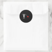 Sticker Rond Barbe noire Jolly roger Drapeau Pirate Squelette H (Sac)