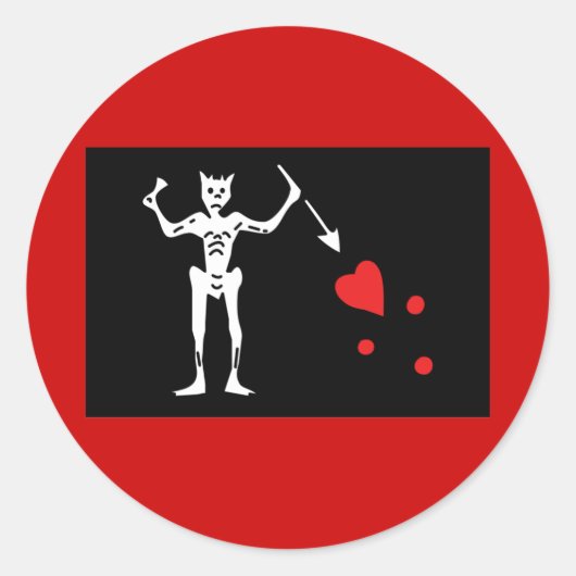 Sticker Rond Barbe noire Pirate FLag (Devant)