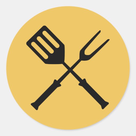 Sticker Rond Barbecue Barbecue Barbecue Barbecue Barby Barbies (Devant)