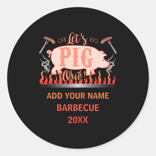 Sticker Rond Barbecue Bbq Funny G Grill Competition (Devant)