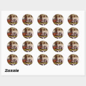 Sticker Rond Barber - Dans le salon de coiffure (Feuille)