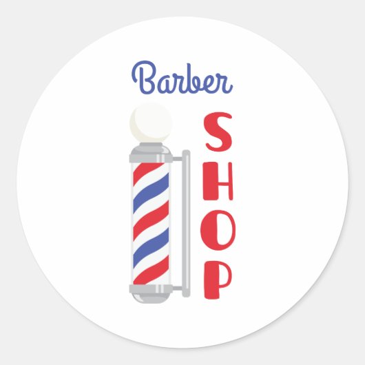 Sticker Rond Barber Shop (Devant)