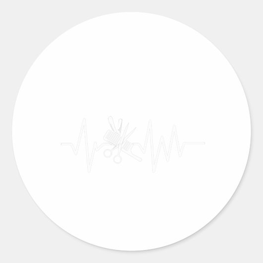 Sticker Rond Barber Shop - Ciseaux Barber Comb (Devant)