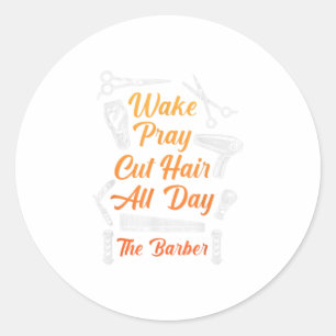 Sticker Rond Barbers Christian Hairstylist Prêteur coiffeur