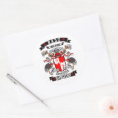 Sticker Rond Barbershop Basse Armoiries (Enveloppe)