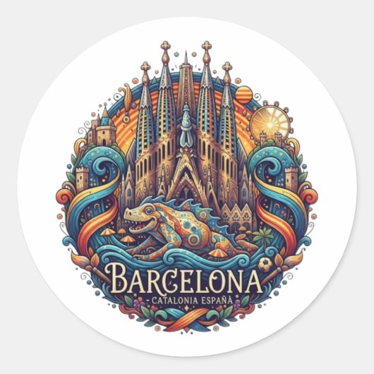 STICKER ROND BARCELONE (Devant)