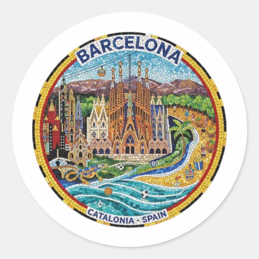 STICKER ROND BARCELONE (Devant)