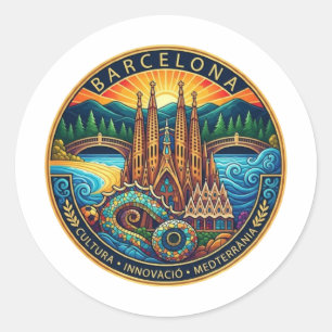 STICKER ROND BARCELONE