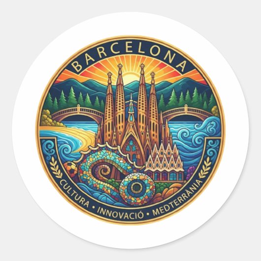 STICKER ROND BARCELONE (Devant)