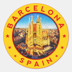 Sticker Rond Barcelone Espagne