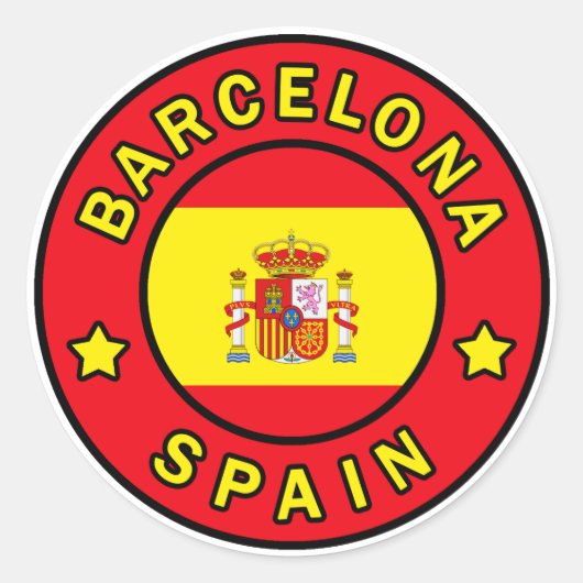 Sticker Rond Barcelone Espagne (Devant)