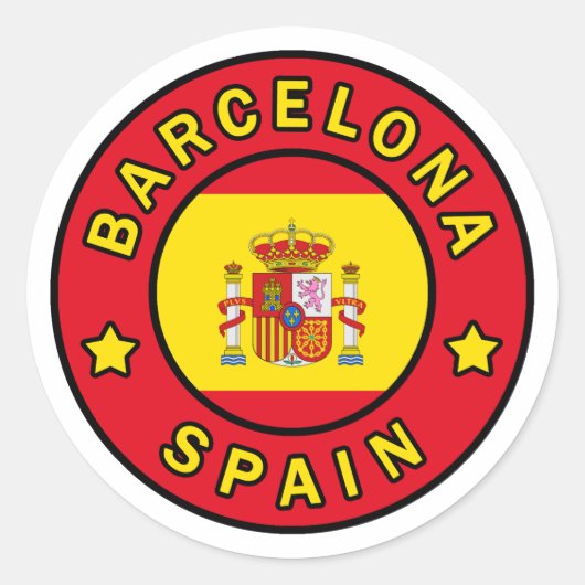 Sticker Rond Barcelone Espagne (Devant)