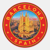 Sticker Rond Barcelone Espagne (Devant)