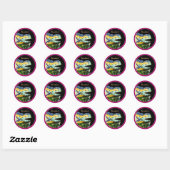 Sticker Rond Barcelone Lizard & Parc Guell, Catalogne / Gaudi (Feuille)