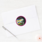 Sticker Rond Barcelone Lizard & Parc Guell, Catalogne / Gaudi (Enveloppe)