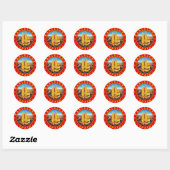 Sticker Rond Barcelone, Spain, circle, red (Feuille)