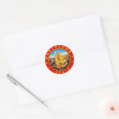 Sticker Rond Barcelone, Spain, circle, red (Enveloppe)