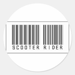 Sticker Rond Barcode Scooter Rider