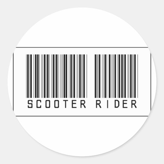 Sticker Rond Barcode Scooter Rider (Devant)