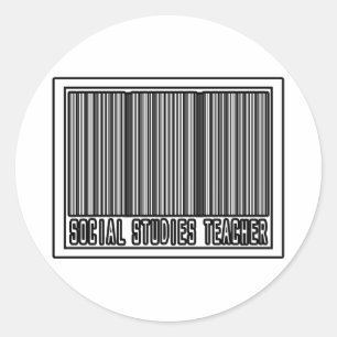 Sticker Rond Barcode Social Studies Enseignant
