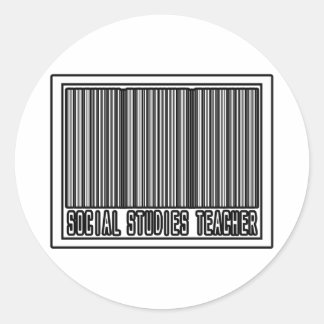 Sticker Rond Barcode Social Studies Enseignant