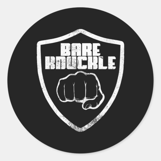 Sticker Rond Bare Knuckle Fighter Boxing Bareknuckle (Devant)