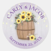 Sticker Rond Baril de tournesol pourpre (Devant)