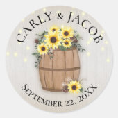 Sticker Rond Baril de tournesols (Devant)