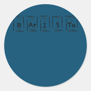 Sticker Rond Barista Espresso Latte Cappuccino Coffee Periodic