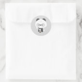 Sticker Rond Barista Panda Mignon (Sac)