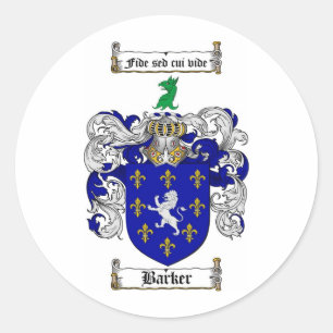 STICKER ROND BARKER FAMILLE CREST - BARKER COAT DES ARMES