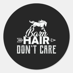 Sticker Rond Barn Cheveux Pas D'Attention Amusant Horseback équ