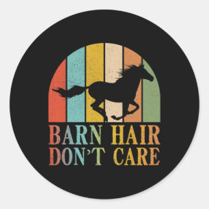 Sticker Rond Barn Cheveux Pas De Soins Cheval cavalier Équitati