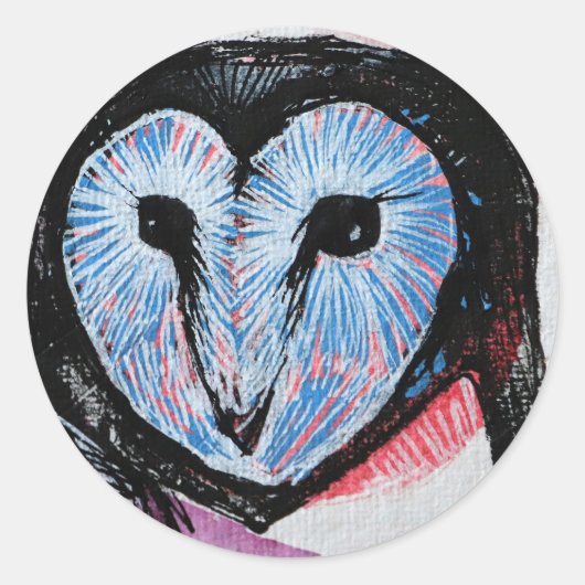 Sticker Rond Barn Owl Art (Devant)