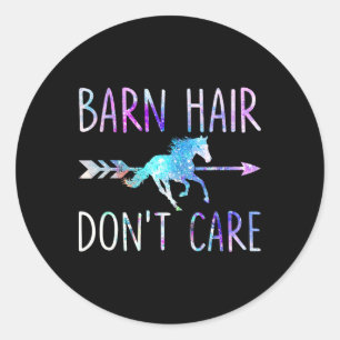 Sticker Rond Barne Cheveux Pas De Soins Amour Cheval Équitation