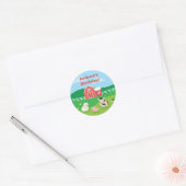 Sticker Rond Barnyard avec Animaux Anniversaire Fête Favoriser  (Enveloppe)