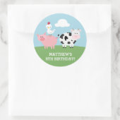 Sticker Rond Barnyard Birthday Bash/Party (Sac)