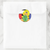 Sticker Rond Barnyard Duck fête d'anniversaire (Sac)