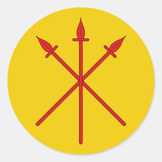 Sticker Rond Barony of Red Spears Populace Badge Classic Round (Devant)