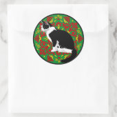 Sticker Rond Baroque Chat Smoking (Sac)