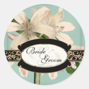 Sticker Rond Baroque Vintage Lily Gold Formal Favoriser Tags Ca