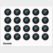 Sticker Rond Barracuda Poisson Pêche Esthétique Rétro Barracuda (Feuille)