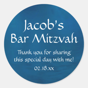 Sticker Rond Barre bleue Mitzvah