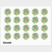 Sticker Rond Barre Tiki du singe de Sock (Feuille)