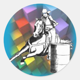 Sticker Rond Barrel Racer 102
