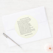 Sticker Rond Barrett Browning - Sonnets du Portugais 43 (Enveloppe)