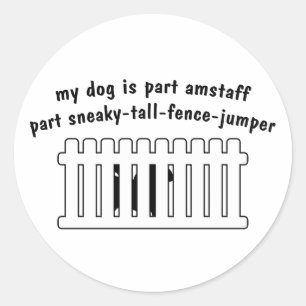 Sticker Rond Barrière-Pullover de pièce d'AmStaff de partie