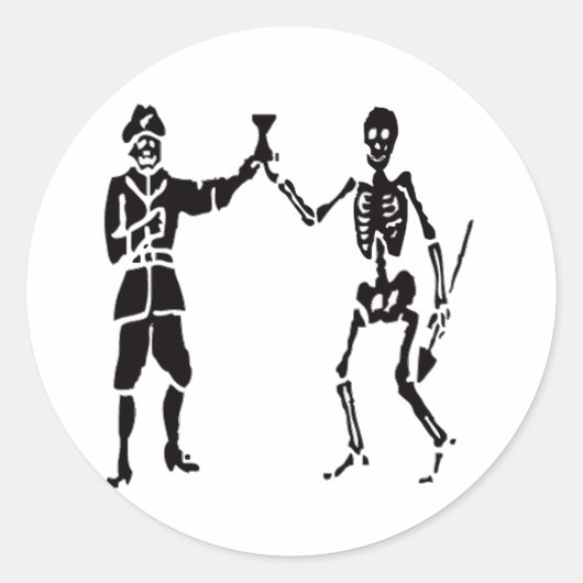 Sticker Rond Bart Roberts-Black (Devant)