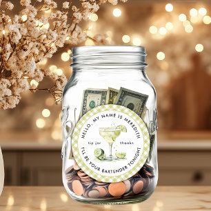 Sticker Rond Bartender Margarita Cocktail Conseil jarre