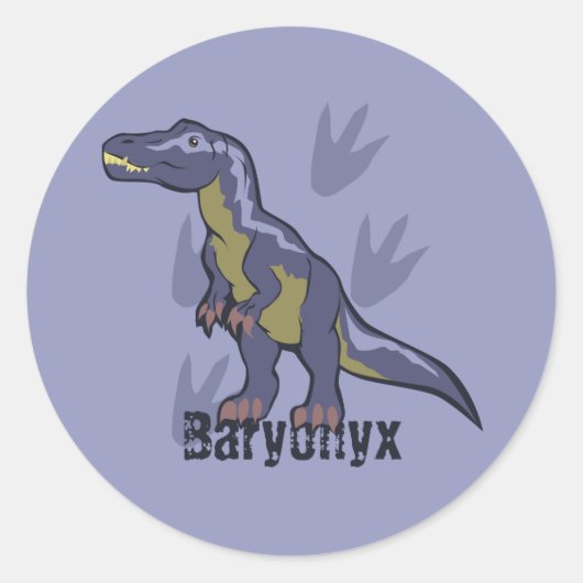 Sticker Rond Baryonyx bleu (Devant)